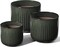 Set of 3 Ceramic Planters with Drainage Holes (Reactive Glaze Dark Olive)